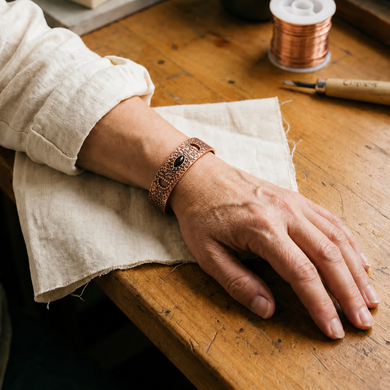Ella's Flint Copper Bracelet