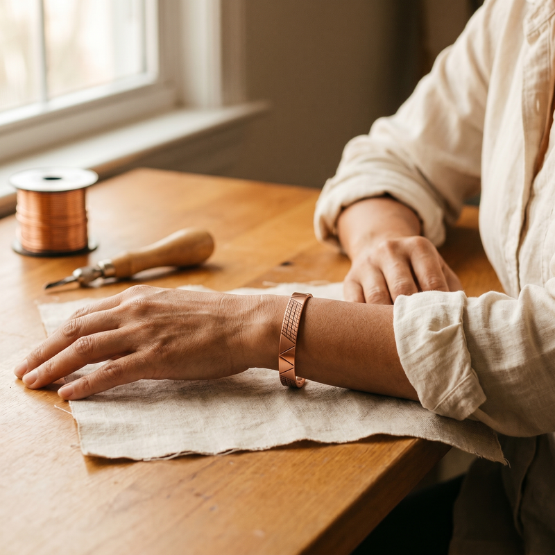Ella's Crest Copper Bracelet