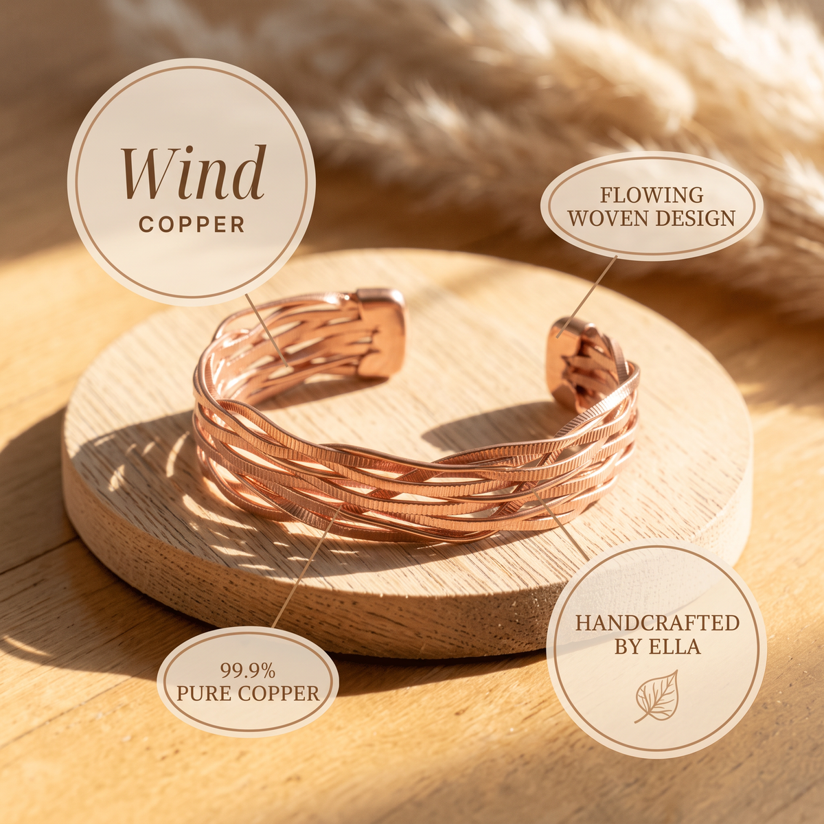 Wind copper cuff features