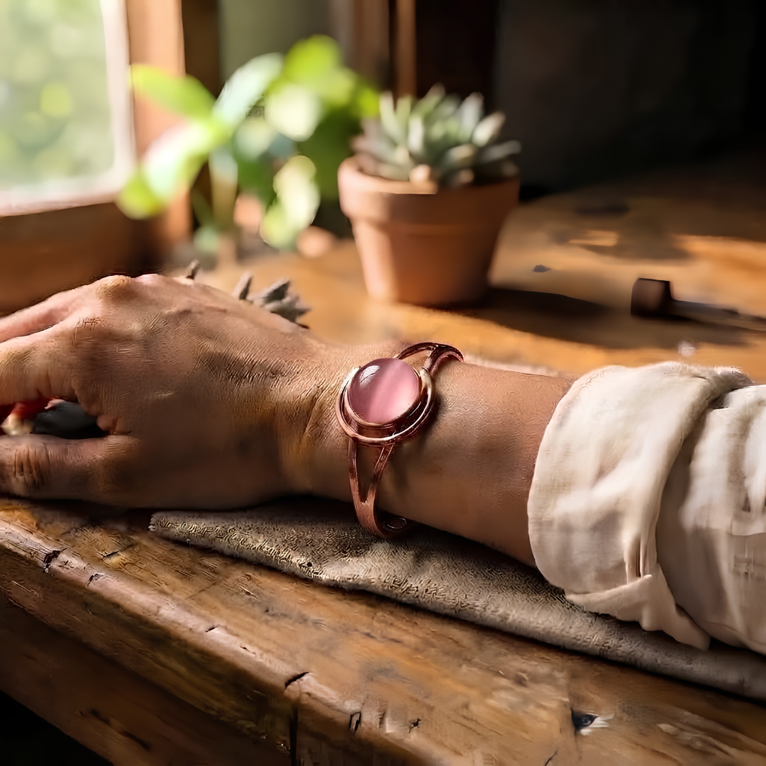 Ella's Glow Pink Copper Bracelet