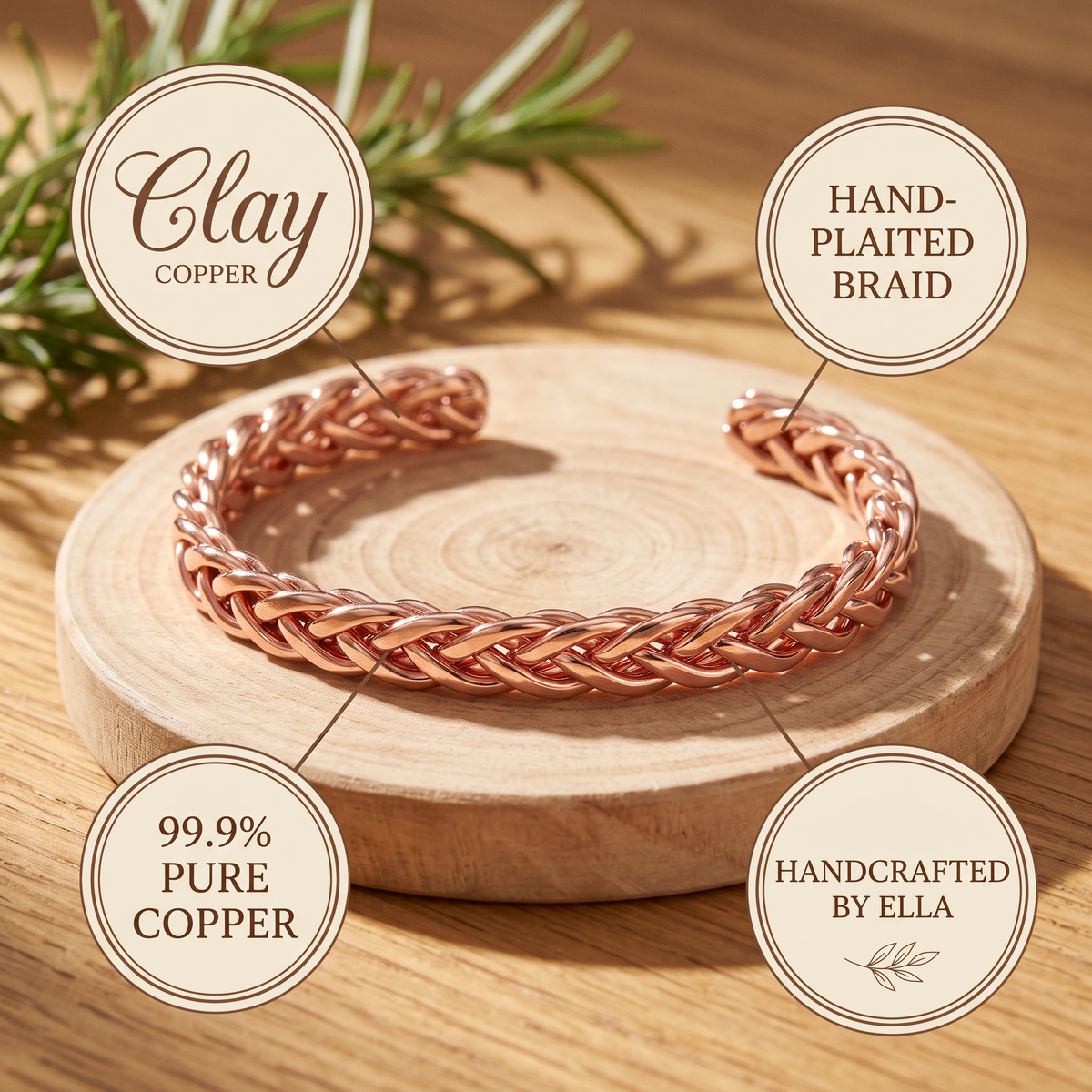 Clay copper cuff features