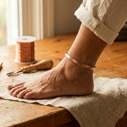 Ella's Sand Copper Anklet