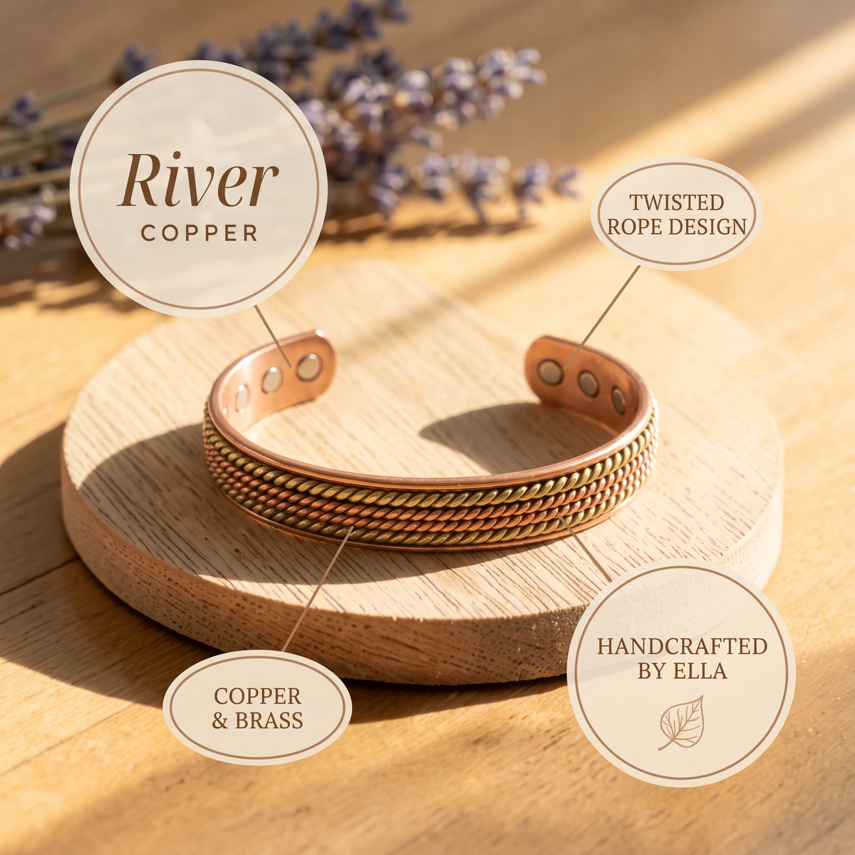 River copper cuff features