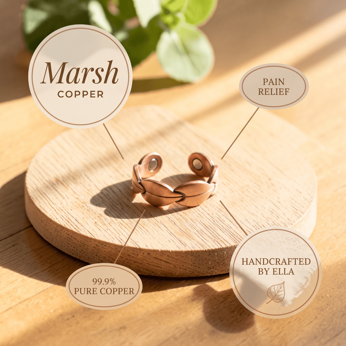 Marsh copper ring features