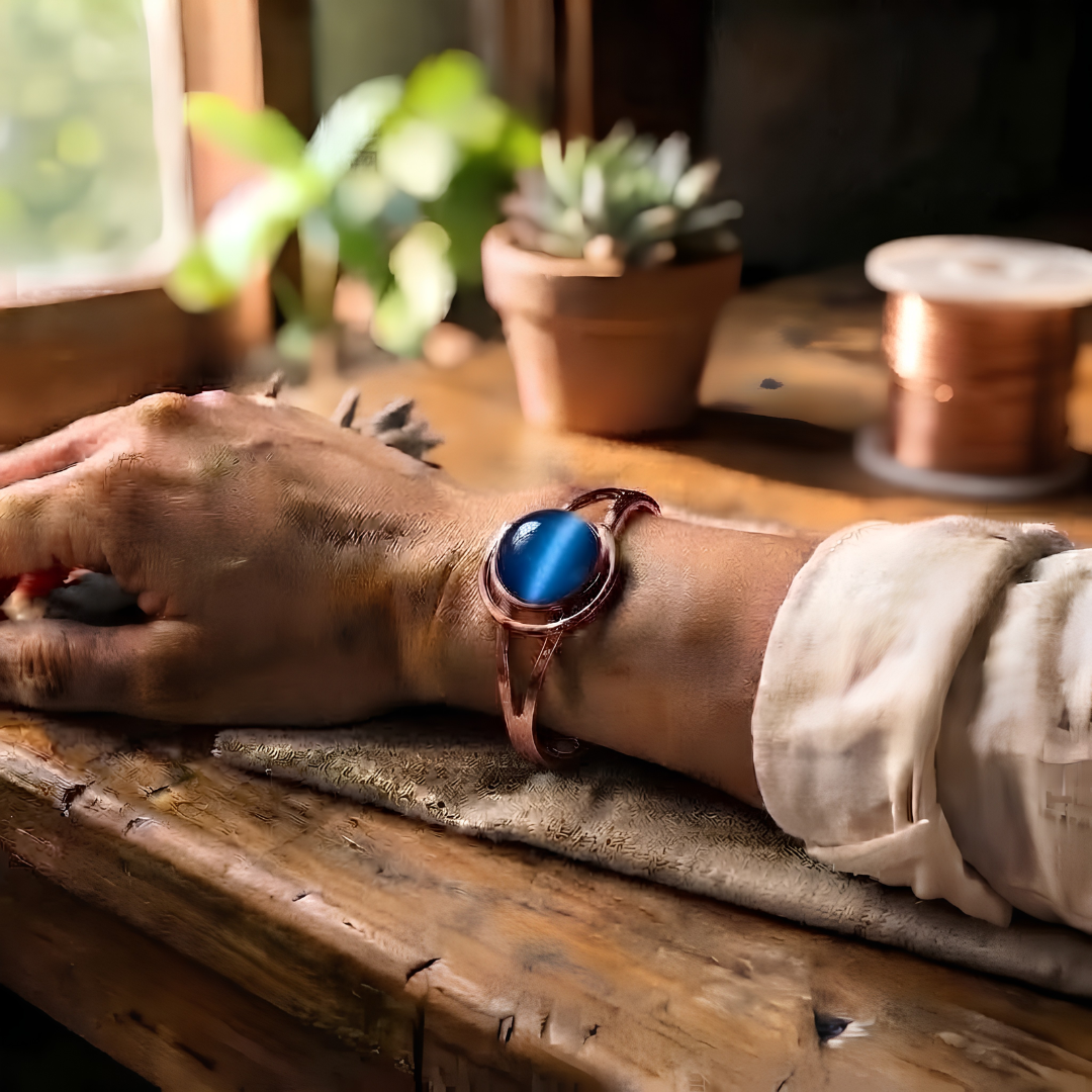 Ella's Glow Blue Copper Bracelet