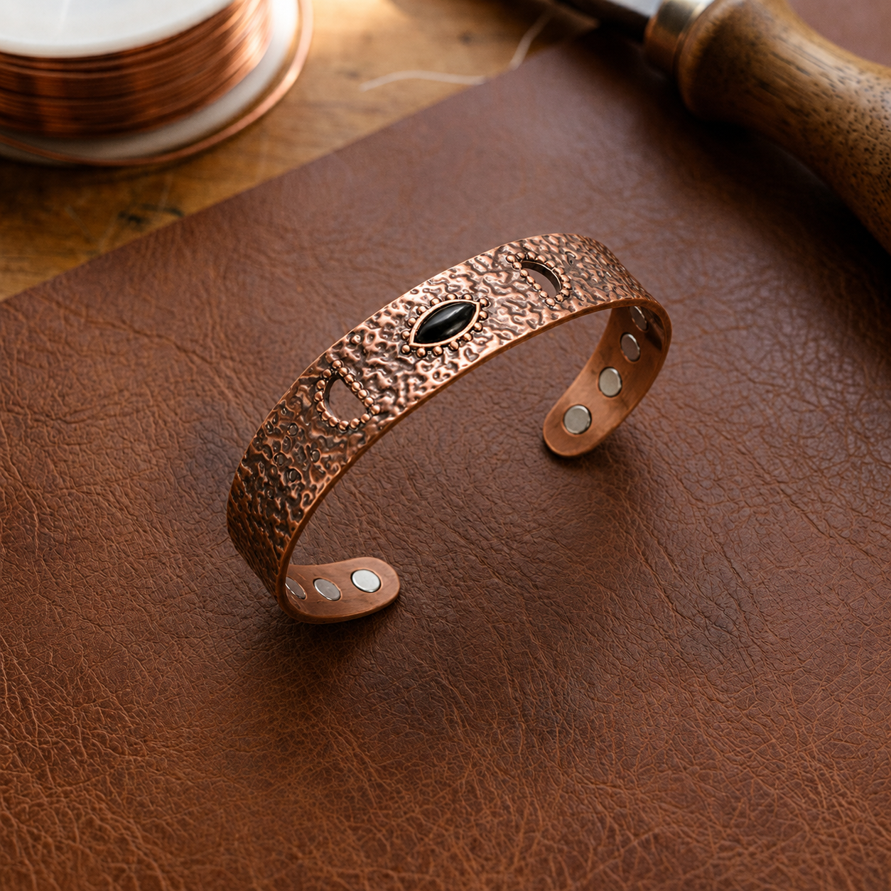 Ella's Flint Copper Bracelet