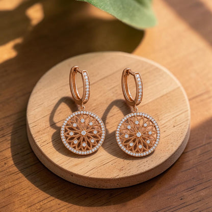 Ella's Mandala Copper Earrings