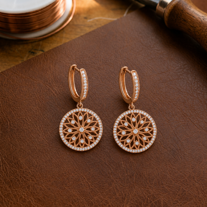 Ella's Mandala Copper Earrings