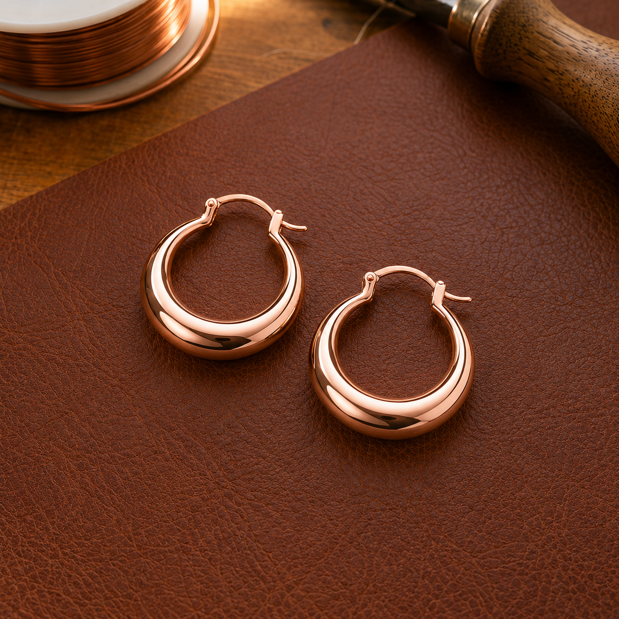 Ella's Hoop Copper Earrings