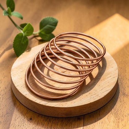Ella's Plain Copper Bangle Set