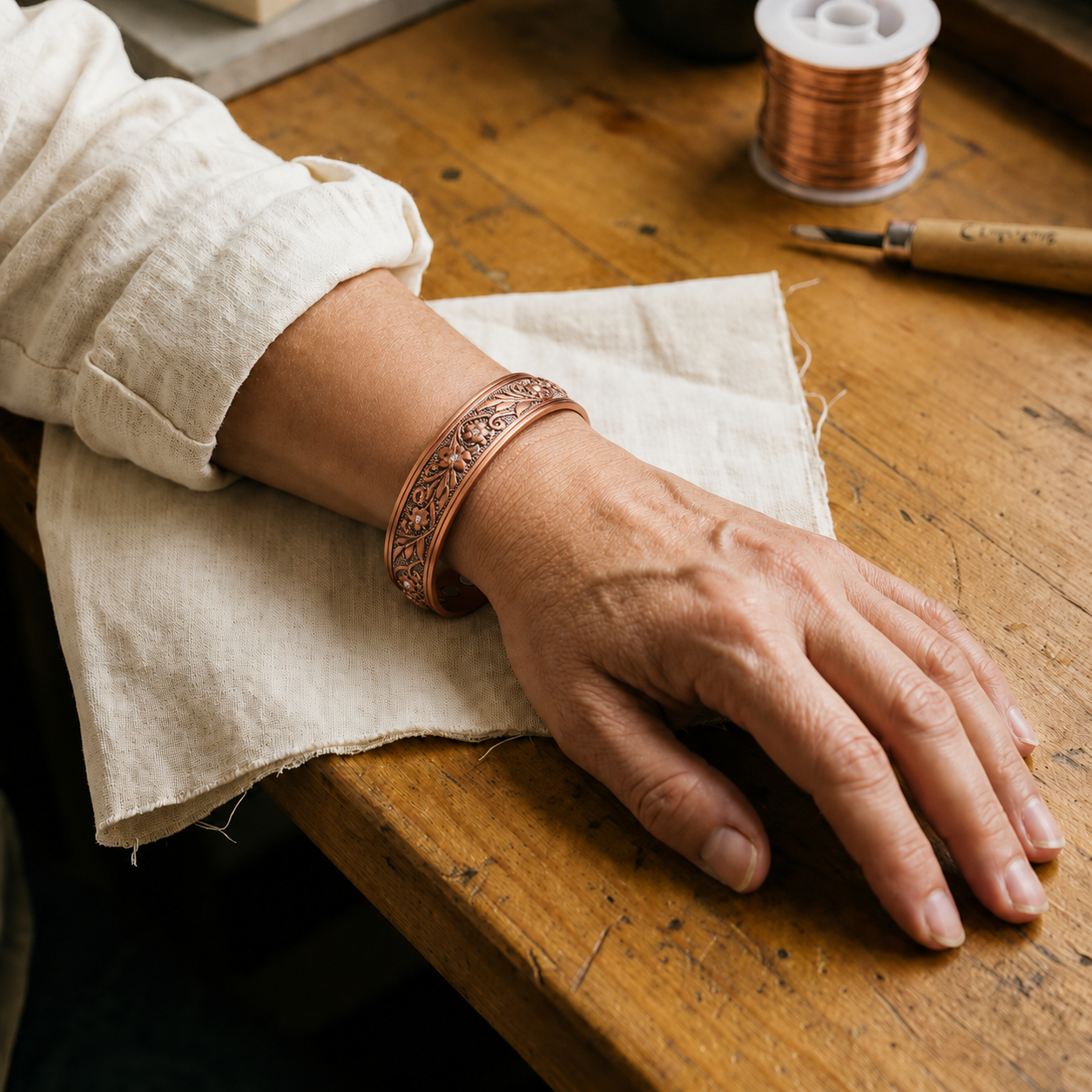 Ella's Sprig Copper Bracelet