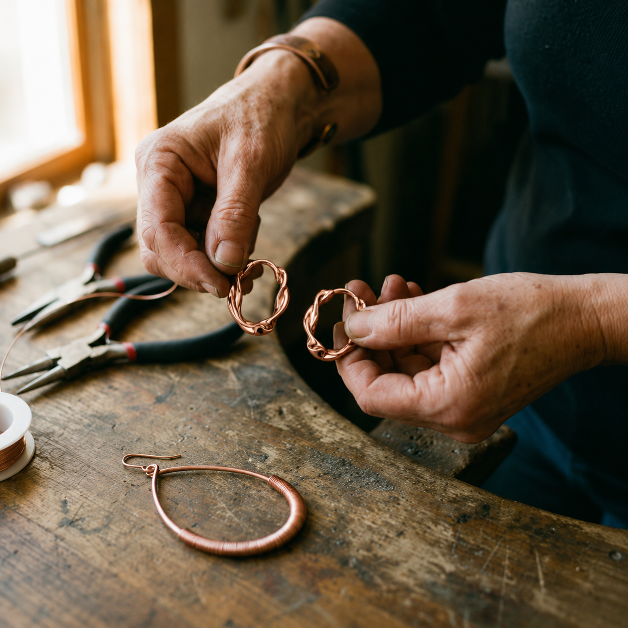 Ella's Swirl Copper Earrings