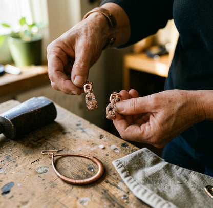 Ella's Link Copper Earrings
