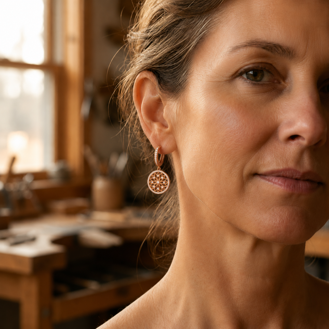 Ella's Mandala Copper Earrings