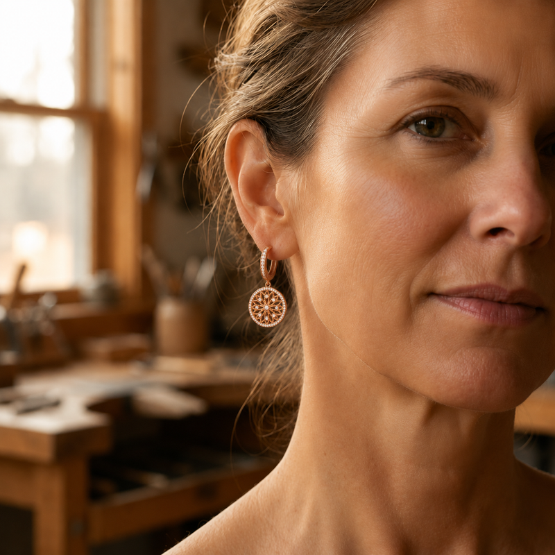 Ella's Mandala Copper Earrings