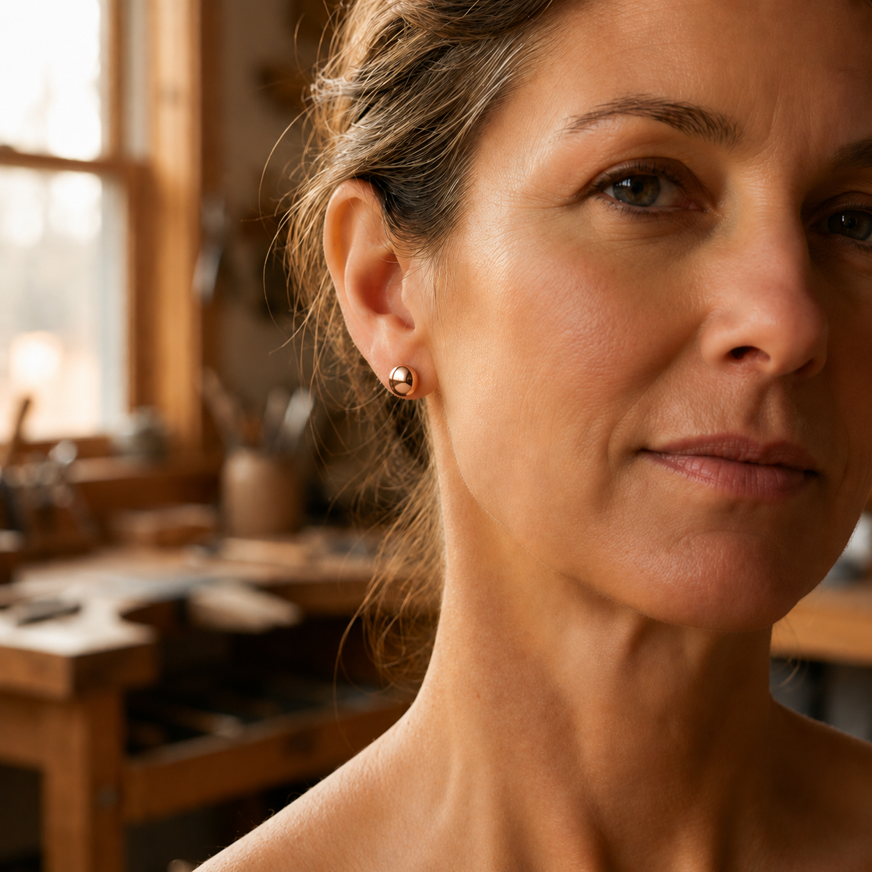 Ella's Dome Copper Earrings