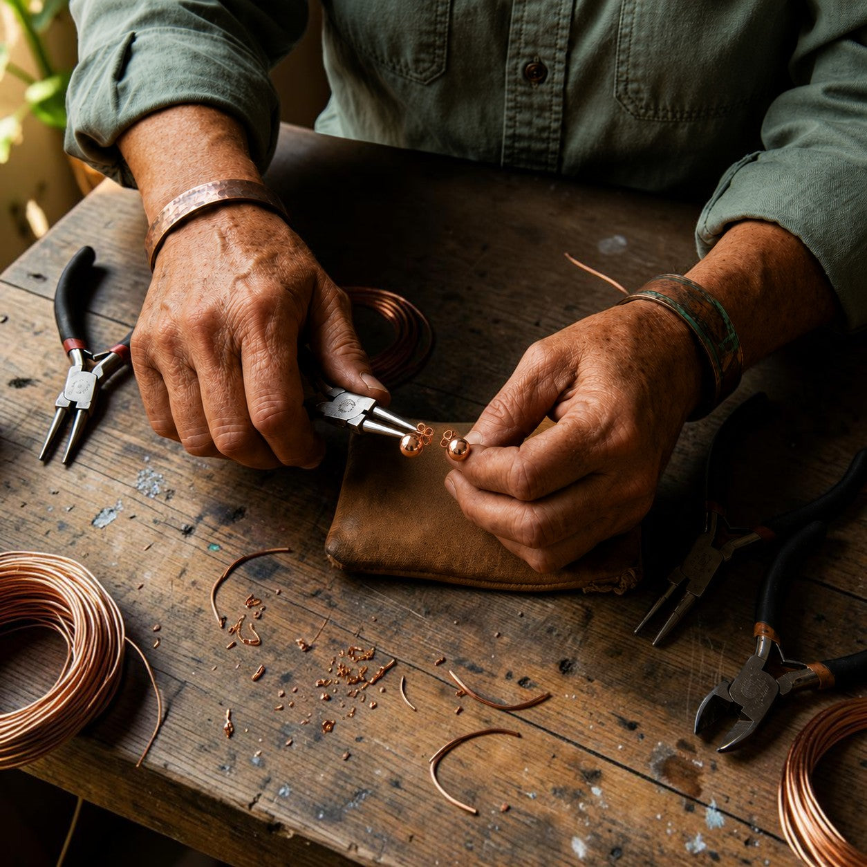 Ella's Dome Copper Earrings
