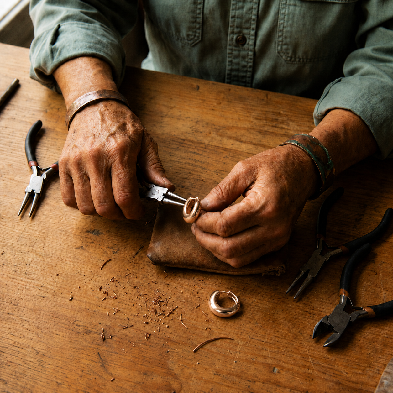 Ella's Hull Copper Earrings