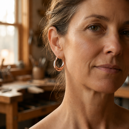 Ella's Hoop Copper Earrings