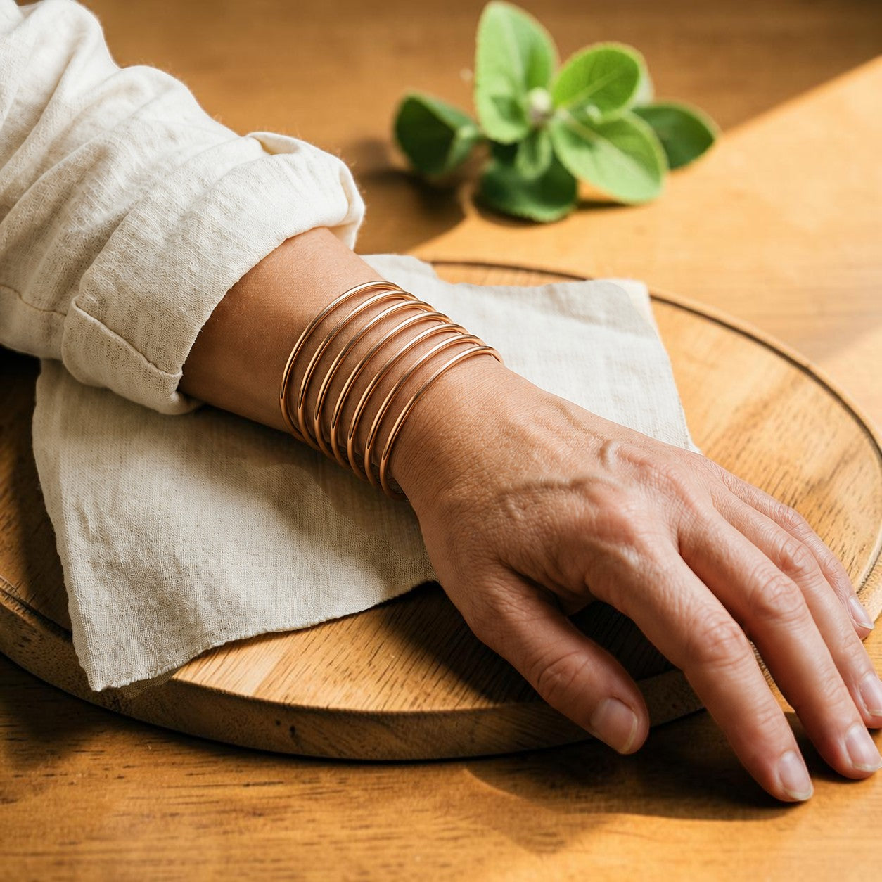 Ella's Plain Copper Bangle Set