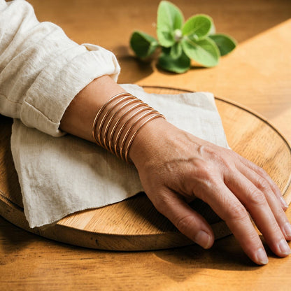Ella's Plain Copper Bangle Set