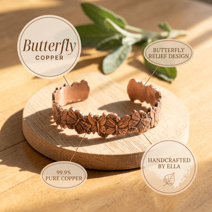 Butterfly copper cuff features