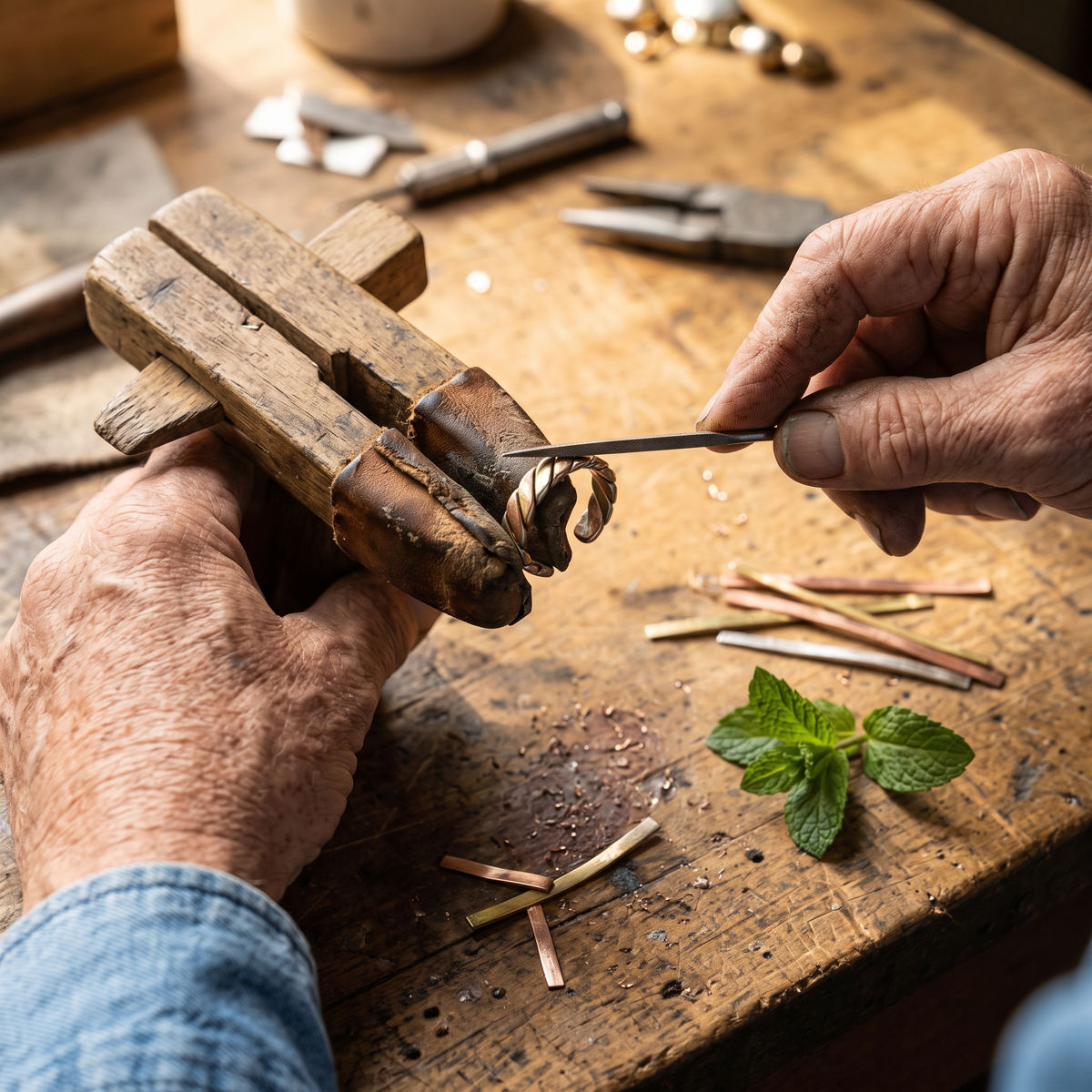 Evora ring being handcrafted