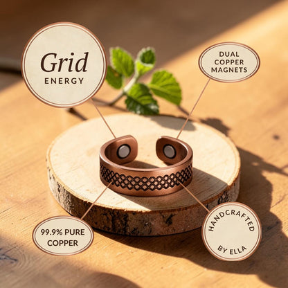 Ella's Grid Copper Ring