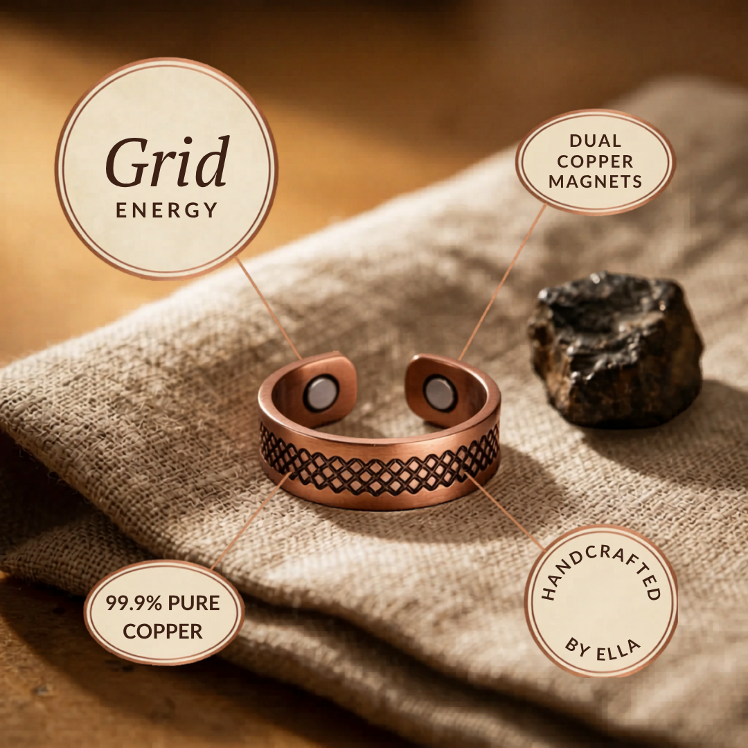 Ella's Grid Copper Ring