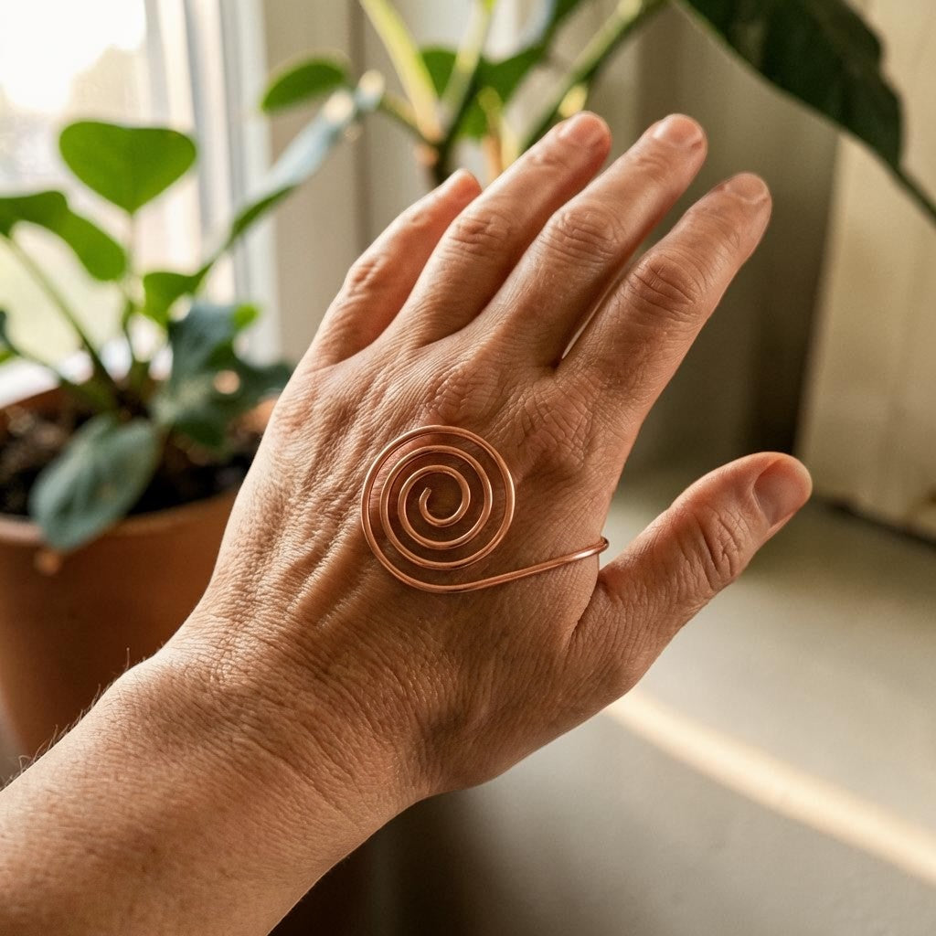 Ella's Flow Copper Hand Spiral Bracelet