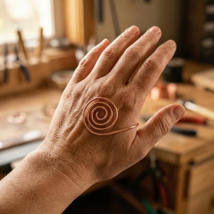 Ella's Flow Copper Hand Spiral Bracelet