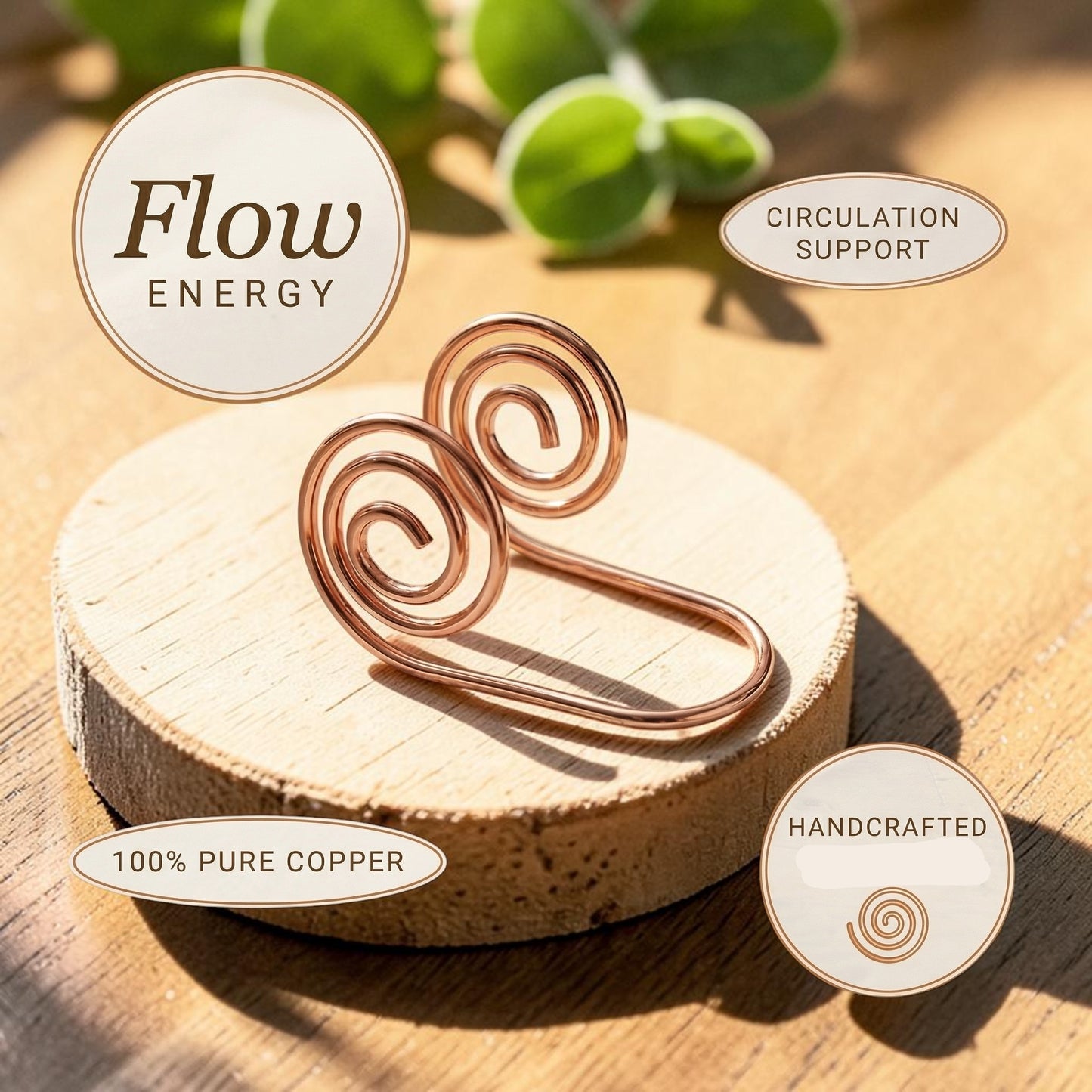 Ella's Flow Copper Hand Spiral Bracelet