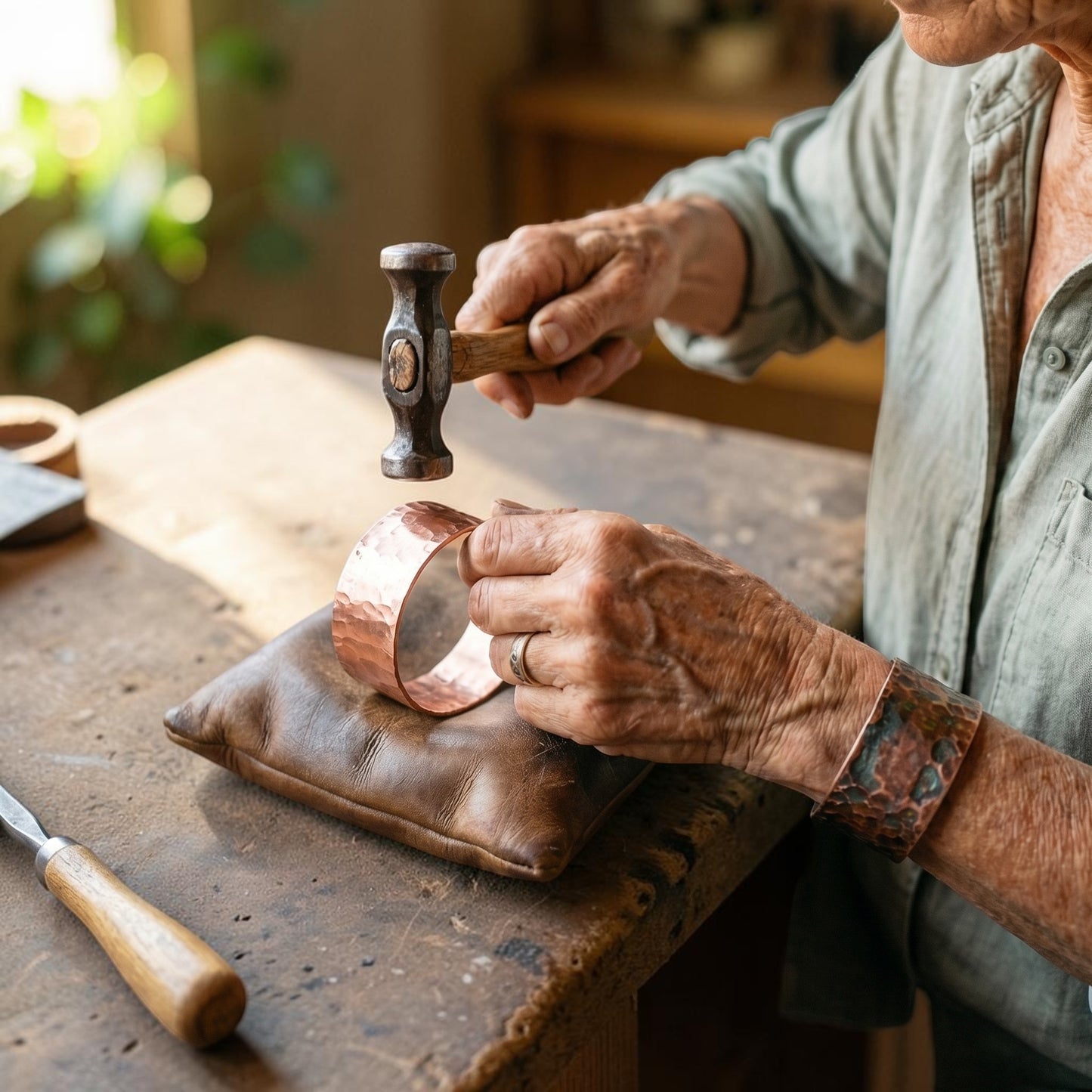 Ella's Anvil Copper Bracelet