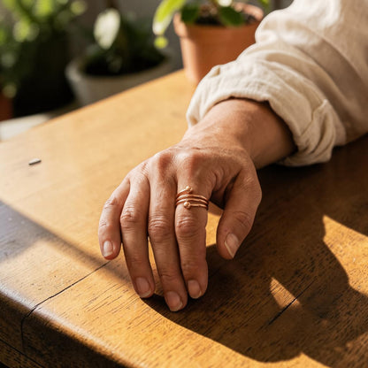 Ella's Silt Copper Ring Rose