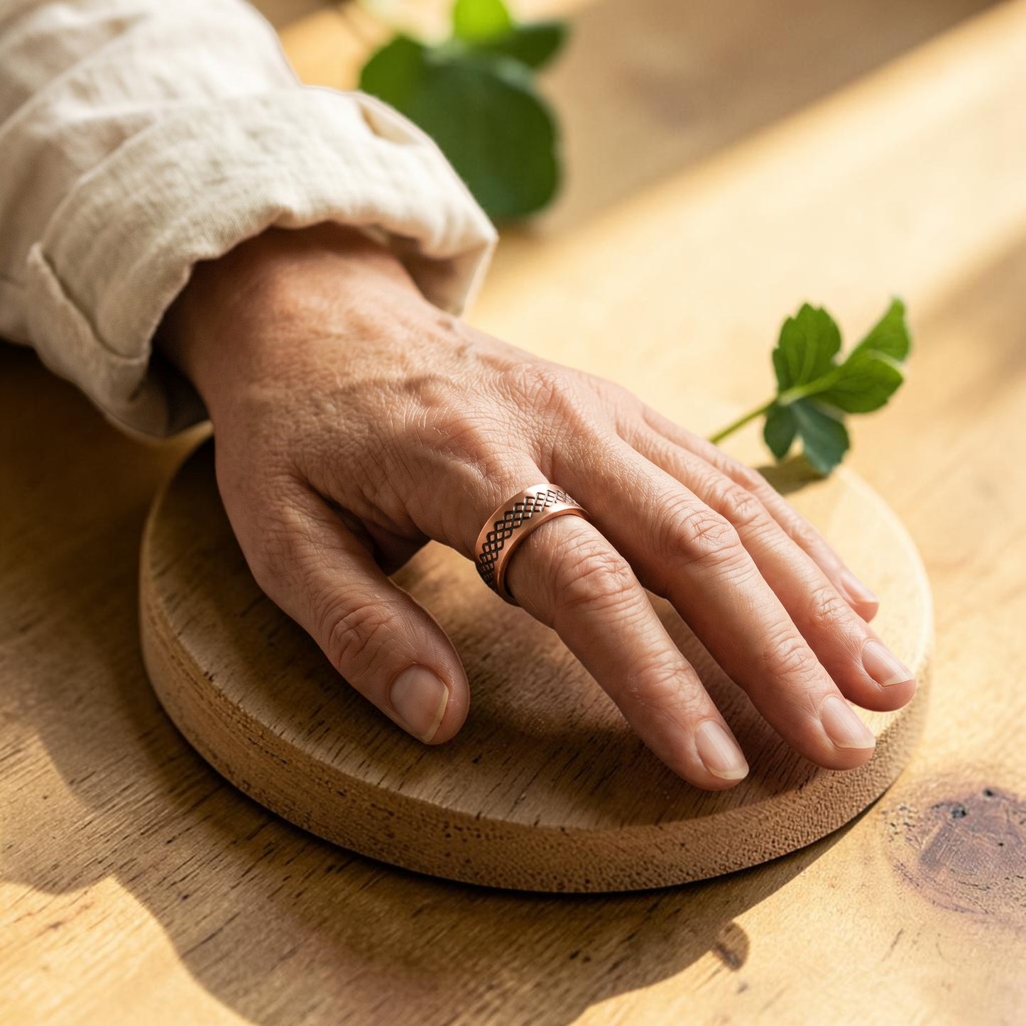 Ella's Grid Copper Ring