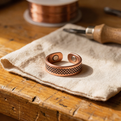 Ella's Grid Copper Ring