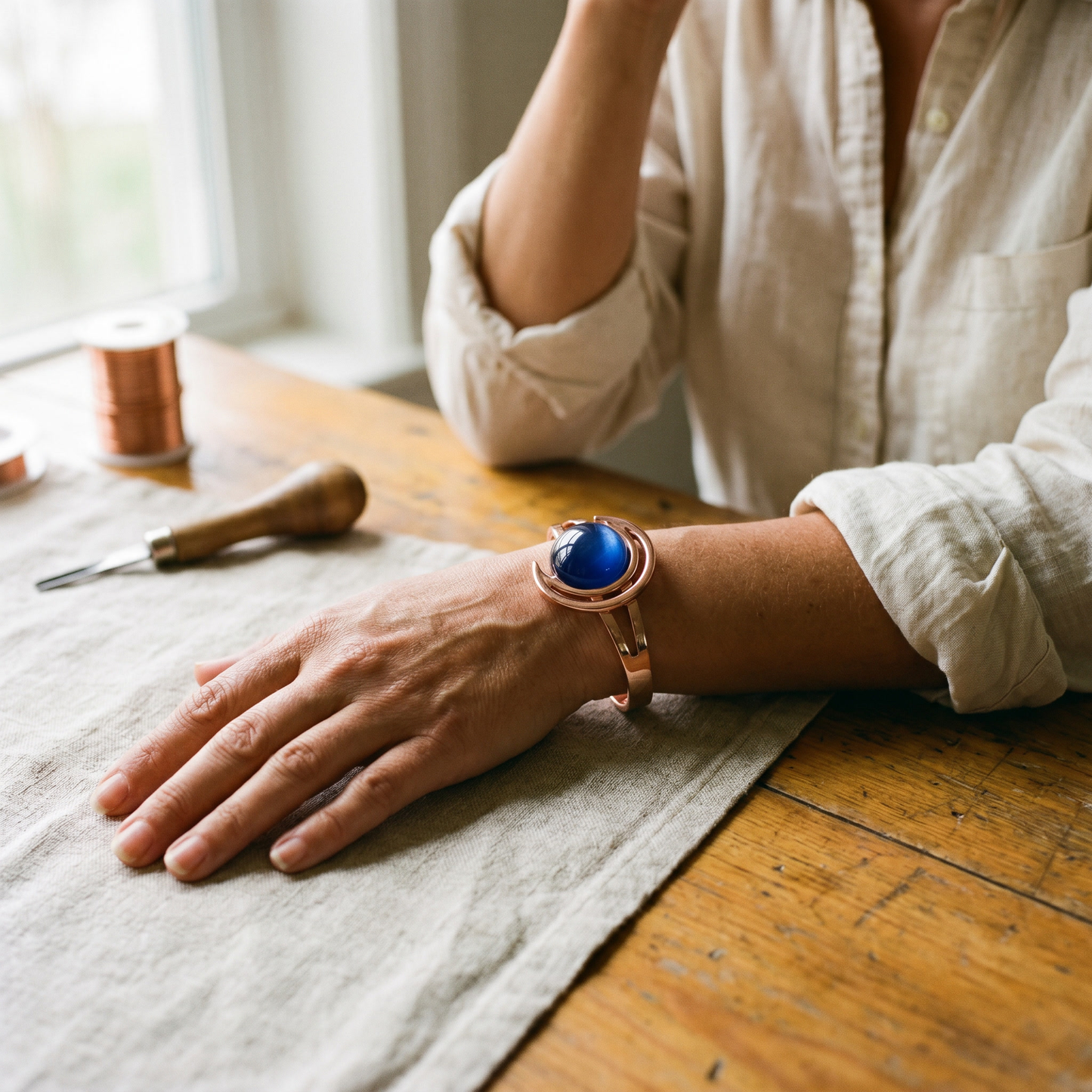 Ella's Sphere Blue Copper Bracelet