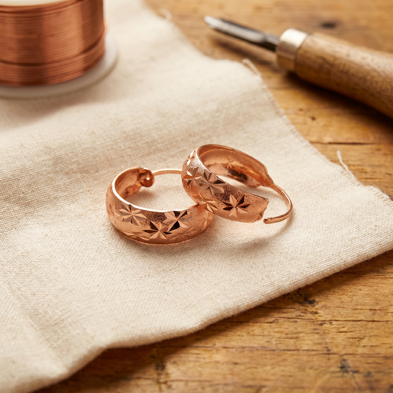 Ella's Dew Copper Earrings