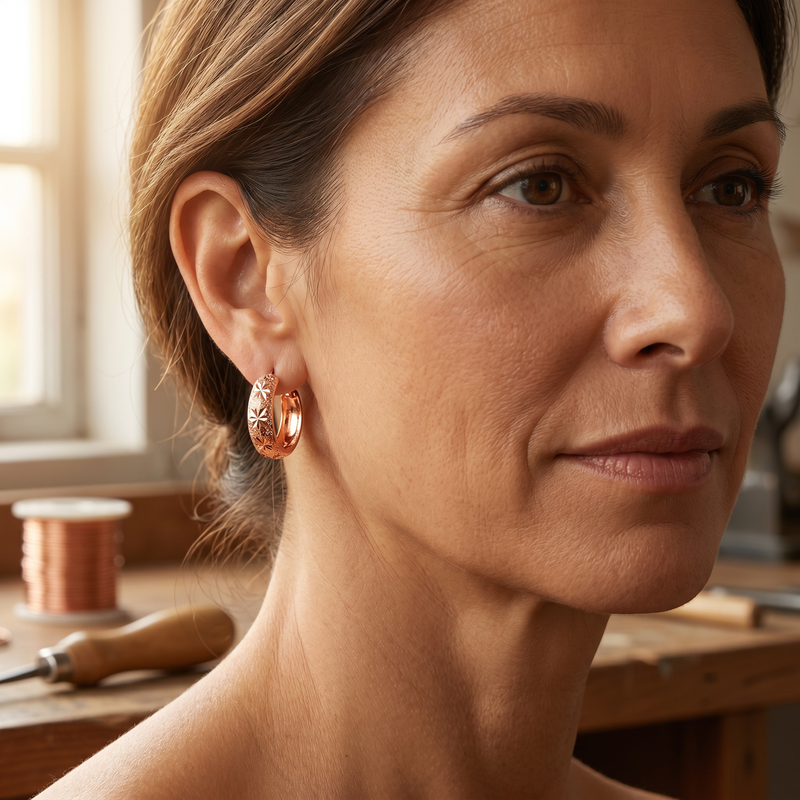 Ella's Dew Copper Earrings