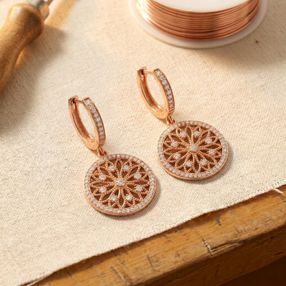 Ella's Mandala Copper Earrings