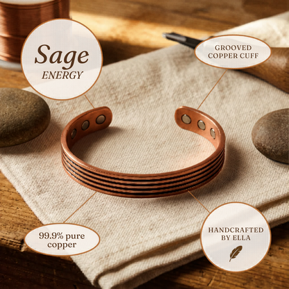 Ella's Sage Copper Bracelet